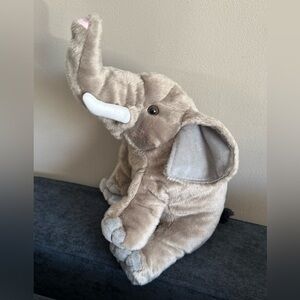 Soft Plush Elephant Toy – Light Gray